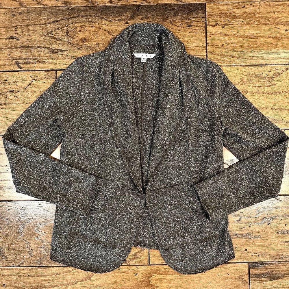 XS EUC CAbi Gray Speckled Blazer Jacket Style # 170